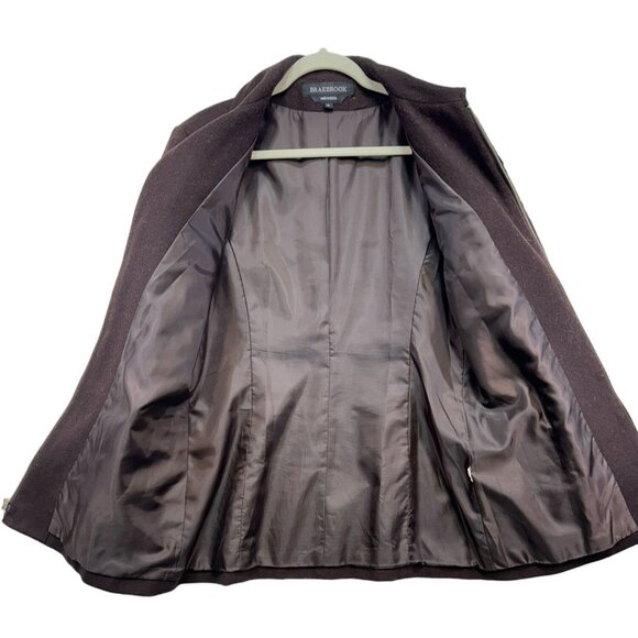 Braebrook Womens Wool Blend Zip-Up Coat Size 14 Brown Made In Russia - Picture 3 of 9